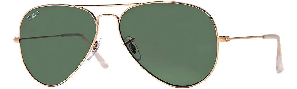 Ray-Ban RB3025 Polarized Original Aviator Sunglasses - Gold/Polarized Crystal Green — main view