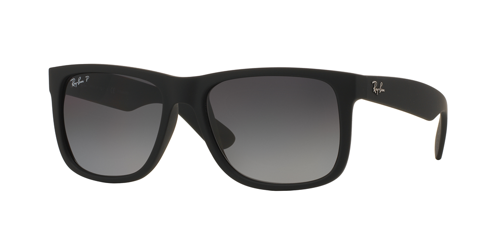 Ray-Ban RB4165 Polarized Justin Sunglasses - Black/Polarized Grey Gradient — main view