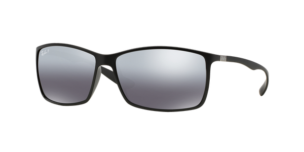 Ray-Ban Polarized Liteforce Tech Sunglasses - Black/Polarized Silver Mirror — main view