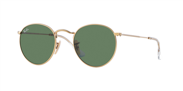 Ray-Ban RB3447 Round Metal Sunglasses - Gold/Green Classic G-15 — main view
