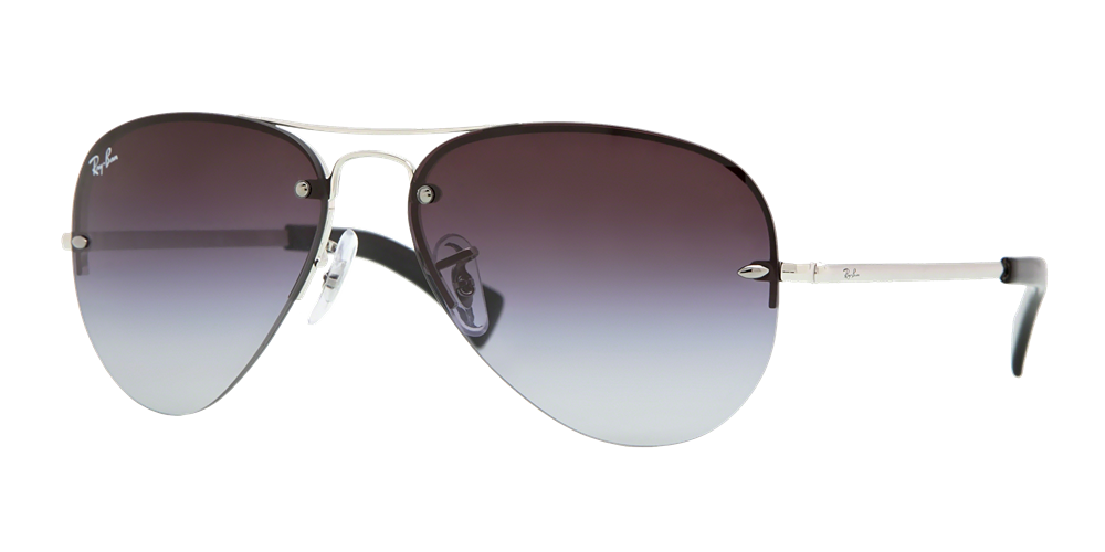 Ray-Ban Semi-Rimless Aviator Sunglasses - Silver/Grey Gradient — main view