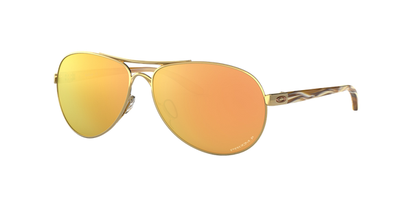 Oakley Womens Polarized Feedback Sunglasses - Polished Gold/Prizm Rose Gold Polarized — main view