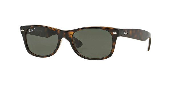 Ray-Ban Polarized New Wayfarer Classic Sunglasses - Tortoise/Polarized Green Classic G-15 — main view
