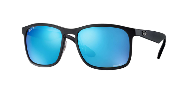 Ray-Ban Polarized Chromance Sunglasses - Black/Polarized Blue Mirror Chromance — main view