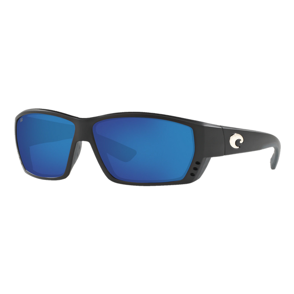 Costa Tuna Alley Sunglasses - Matte Black/Blue Mirror 580G — main view