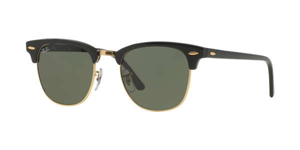 Ray-Ban Clubmaster Classic Sunglasses - Black/Green Classic G15 — main view