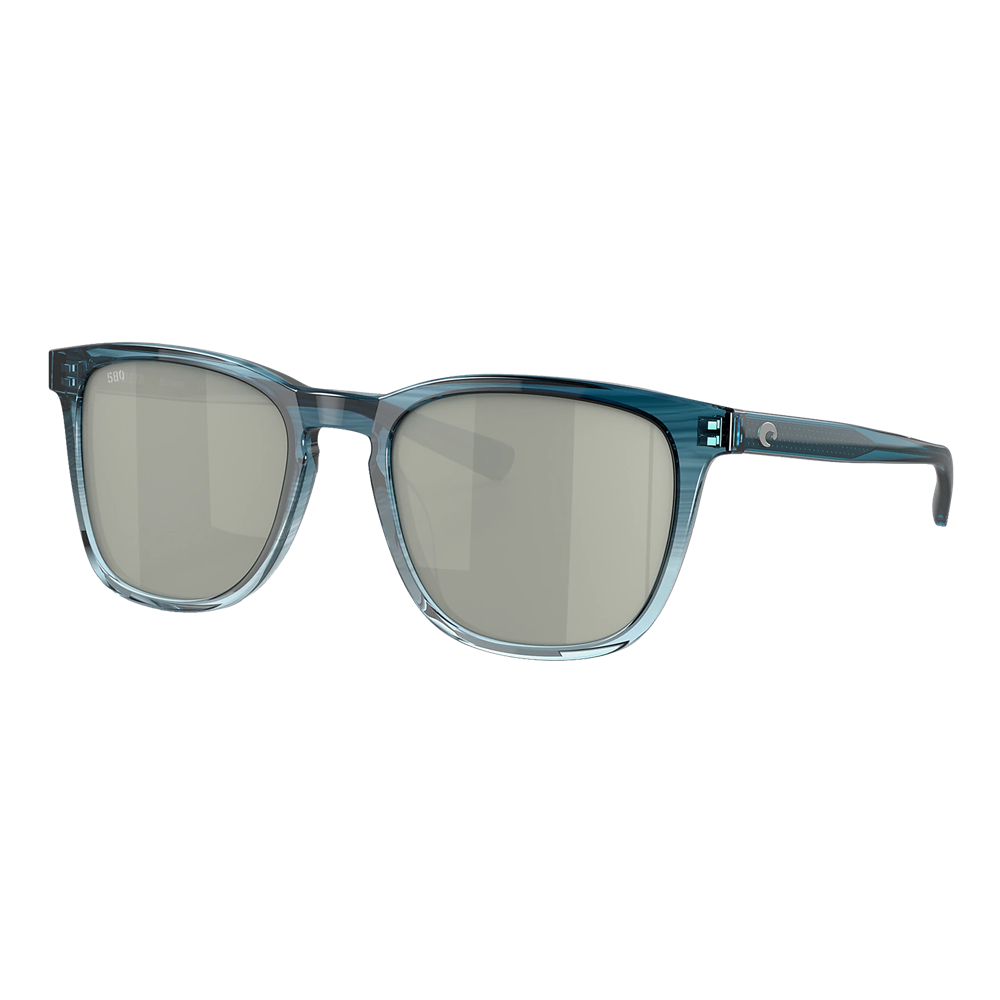Costa Sullivan Sunglasses Shiny Deep Teal Fade/Gray Silver Mirror 580G -  Size 53 frame — main view