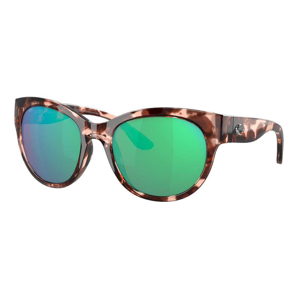 Costa Womens Maya Sunglasses - Shiny Coral Tortoise/Green Mirror 580G — main view