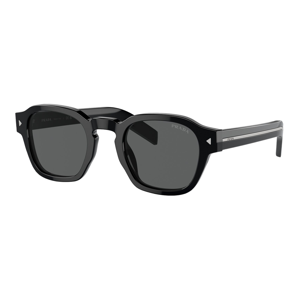 Prada PR A16S Sunglasses Black/Dark Grey Solid - Size 52 frame — main view