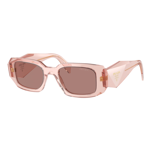 Prada Womens Symbole Sunglasses Transparent Peach/Light Brown — main view