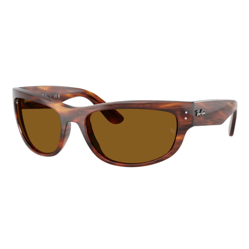 Ray-Ban Mega Balorama Sunglasses Polished Striped Havana/B-15 Brown — main view