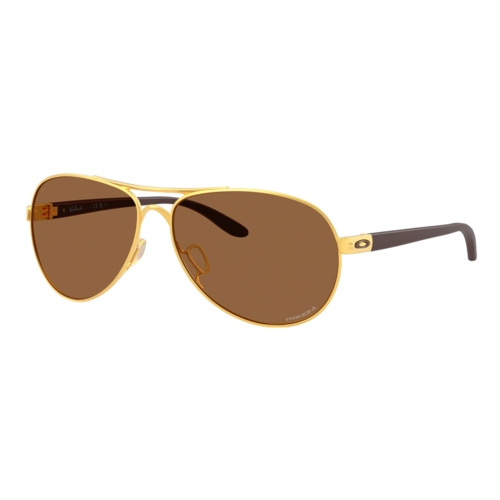 Oakley Womens Feedback Sunglasses Satin Gold/Prizm Bronze — main view