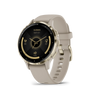 Soft Gold Stainless Steel Bezel with French Gray Case and Silicone Band