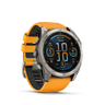 AMOLED, Sapphire, Titanium with Spark Orange/Graphite Silicone Band