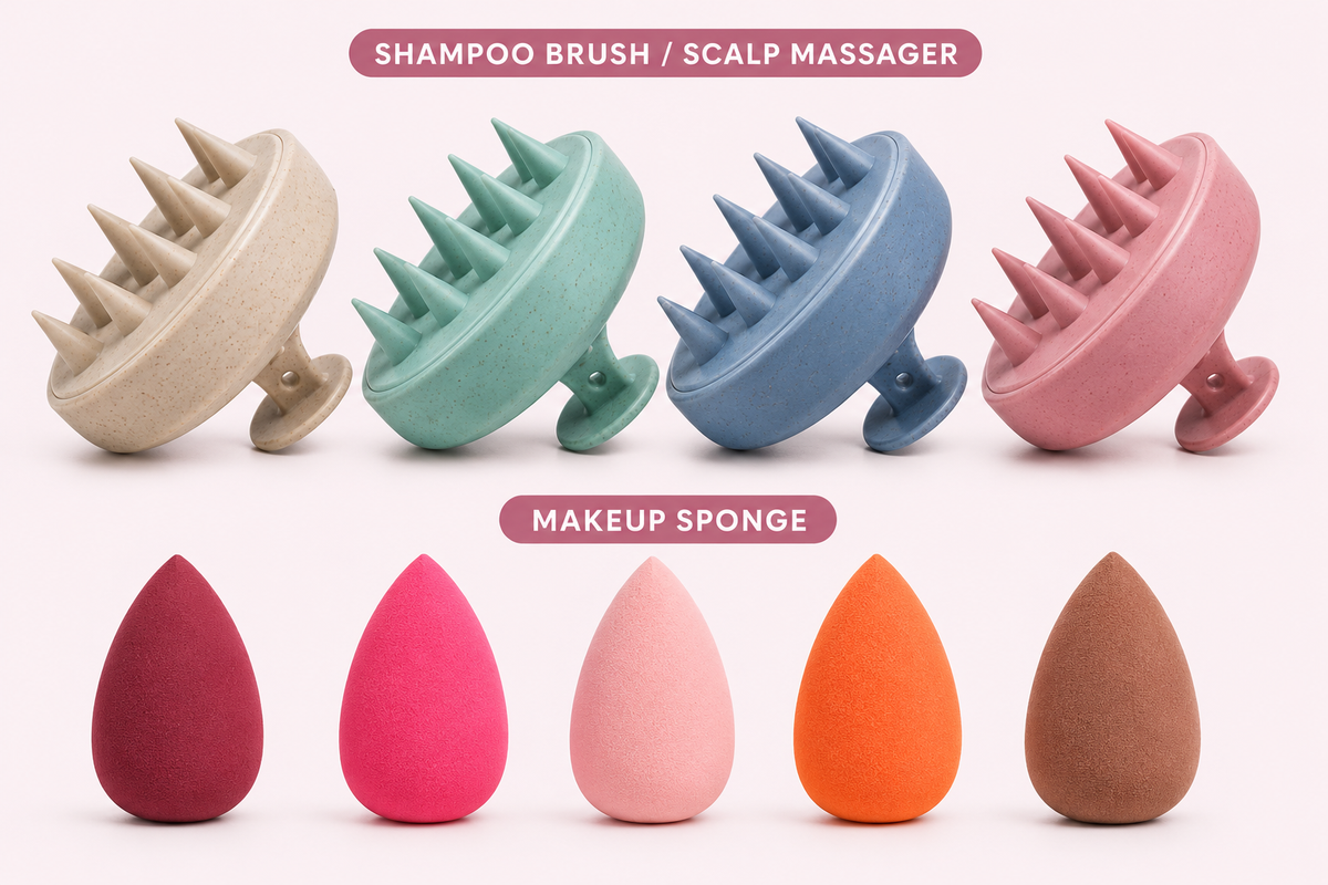 Shampoo Brush & Scalp Massager & Makeup Sponge